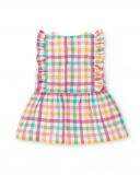 Ensemble plat à carreaux blanc fille Collection Animal Life