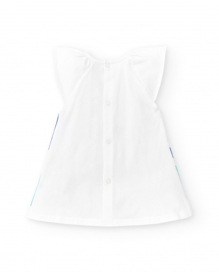 Robe fille en maille blanche Collection Animal Life