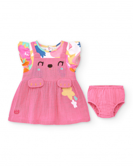Ensemble plat rose fille Collection Animal Life