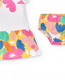 Ensemble maille rose blanc fille Collection Animal Life