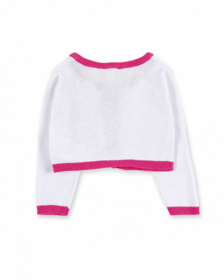 Veste tricot blanche fille Collection Animal Life