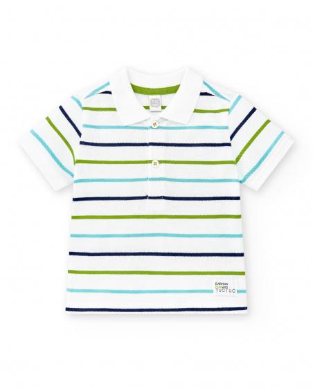 Polo garçon piqué blanc Collection Paradiso