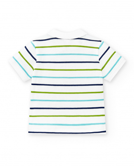 Polo garçon piqué blanc Collection Paradiso