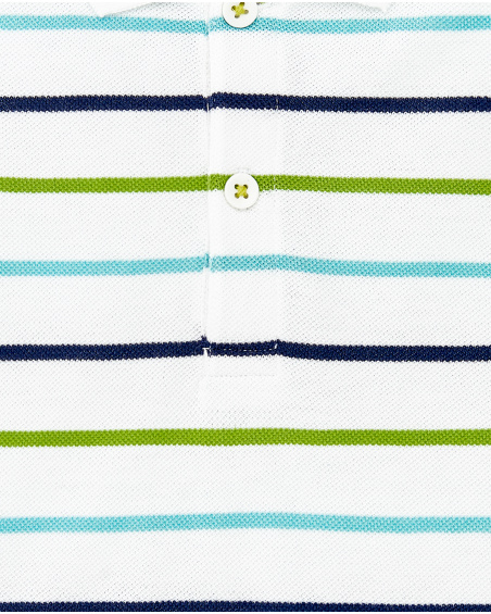 Polo garçon piqué blanc Collection Paradiso
