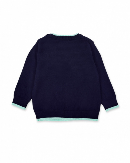 Pull garçon en tricot marine Collection Paradiso
