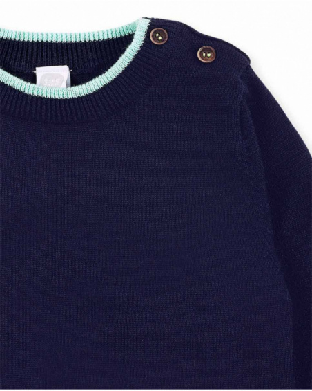 Pull garçon en tricot marine Collection Paradiso