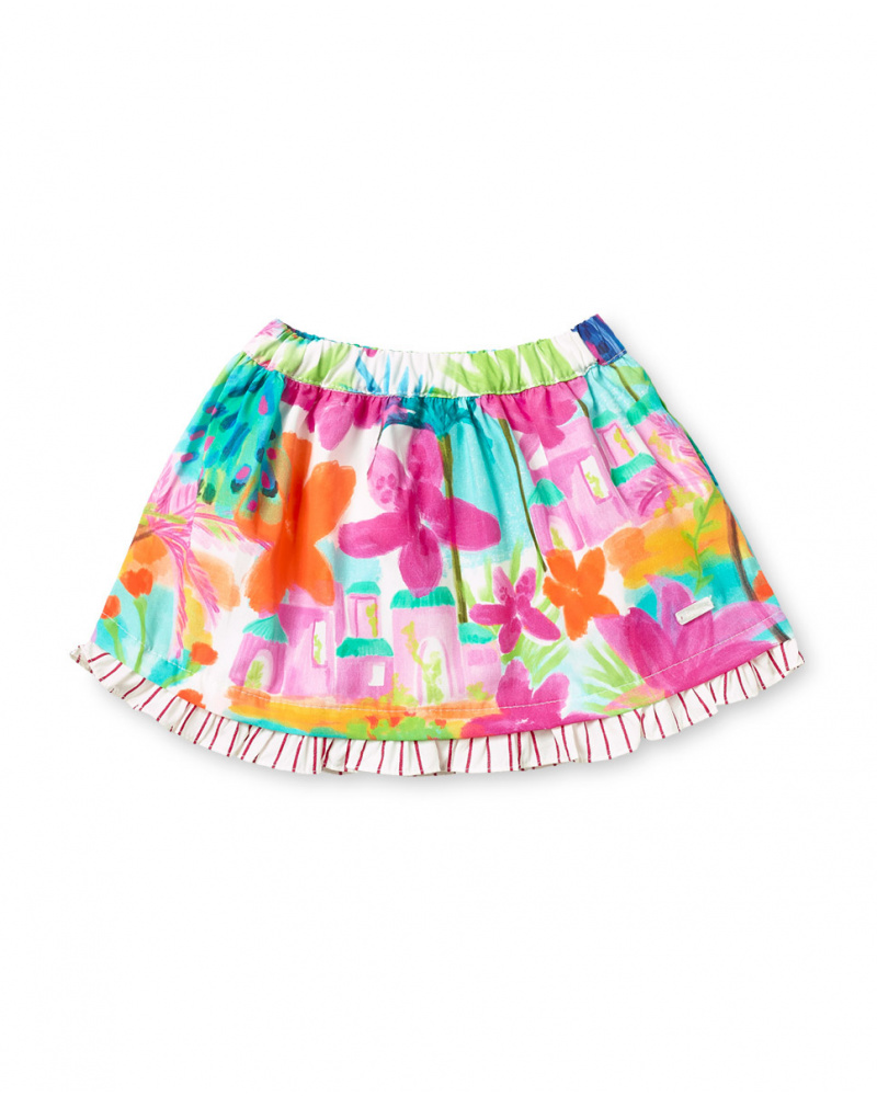 Jupe fille en popeline blanche Collection Paradiso