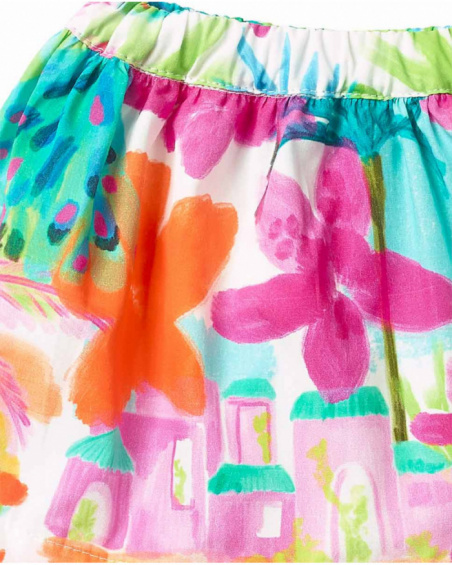 Jupe fille en popeline blanche Collection Paradiso Jupe fille en popeline blanche Collection Paradiso