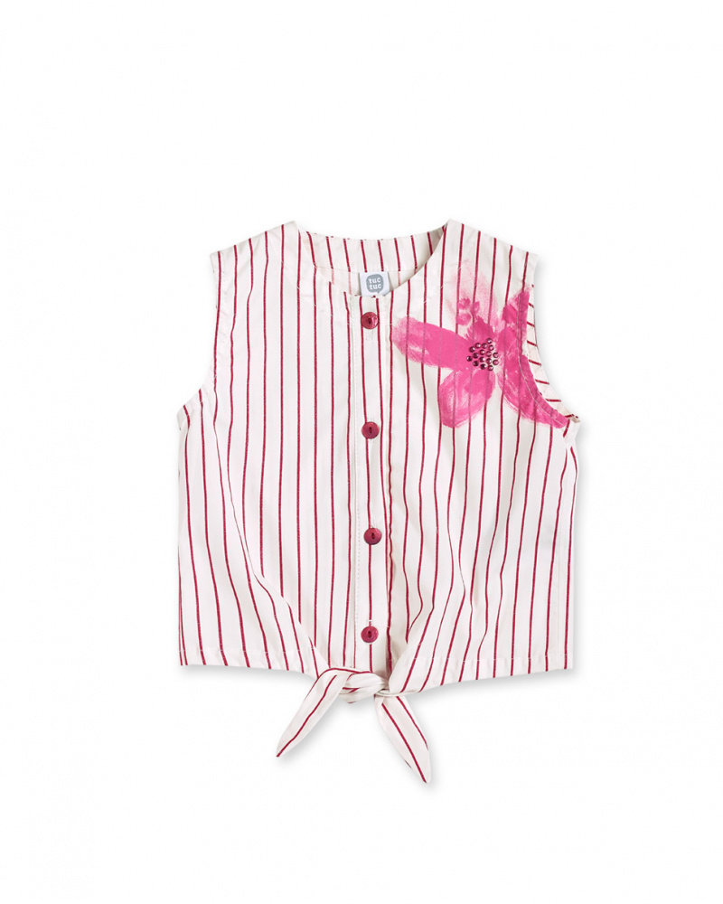 Blouse fille en popeline blanche Collection Paradiso