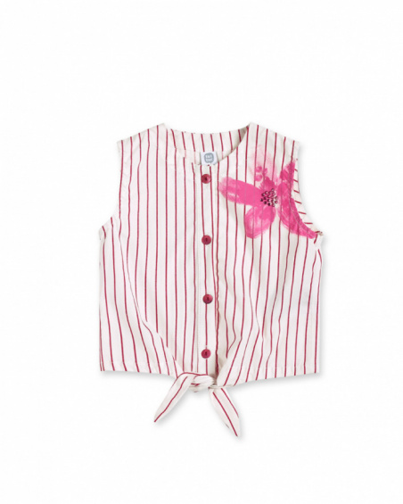 Blouse fille en popeline blanche Collection Paradiso Blouse fille en popeline blanche Collection Paradiso