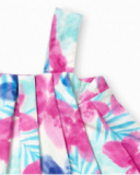 Robe fille en popeline bleue fuchsia Collection Paradiso