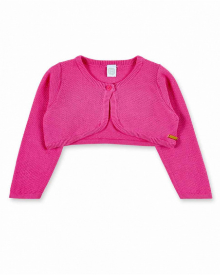 Veste tricot fuchsia fille Collection Paradiso
