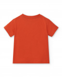 T-shirt garçon 'Caution' en maille rouge Collection Salty Air T-shirt garçon 'Caution' en maille rouge Collection Salty Air