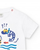 T-shirt garçon en maille blanc Collection Salty Air T-shirt garçon en maille blanc Collection Salty Air