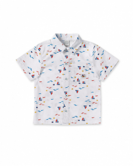 Chemise garçon en popeline blanche Collection Salty Air