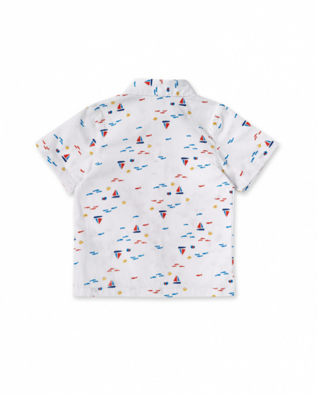Chemise garçon en popeline blanche Collection Salty Air