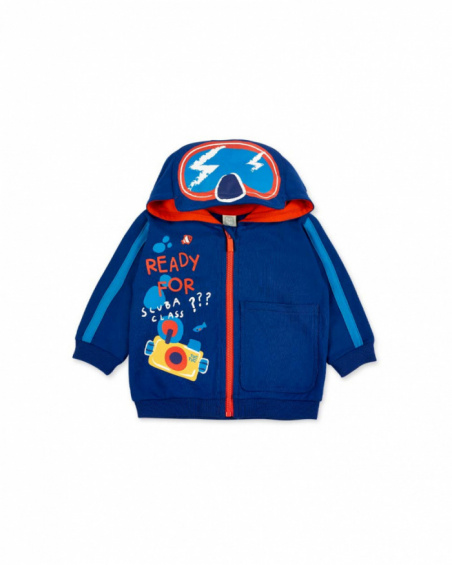 Doudoune bleue en peluche garçon Collection Salty Air