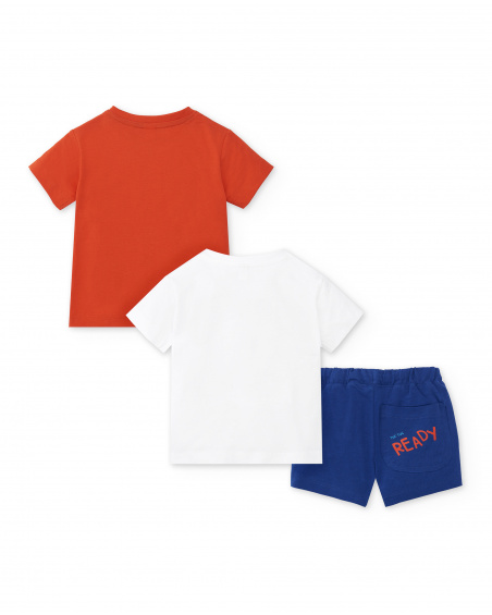 Ensemble tricot garçon bleu rouge Collection Salty Air