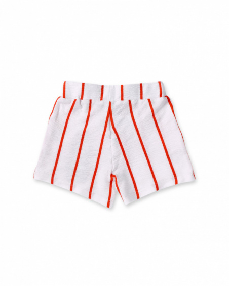 Short fille en maille rayée blanche Collection Salty Air