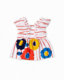 Robe fille en maille rayée blanche Collection Salty Air