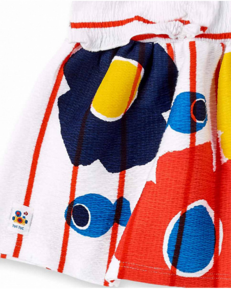 Robe fille en maille rayée blanche Collection Salty Air