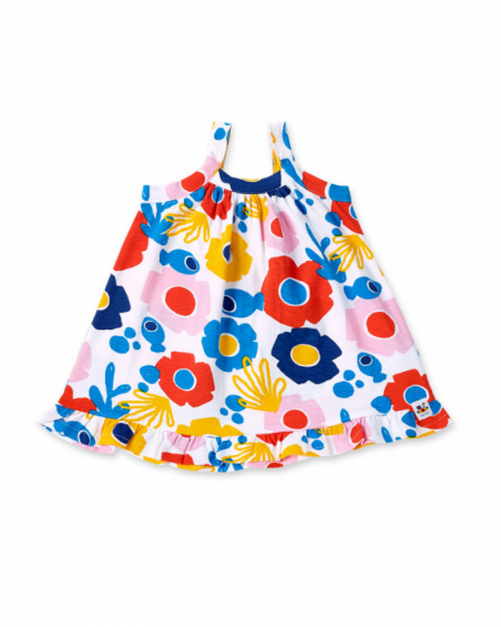Robe fille blanche à bretelles en maille Collection Salty Air