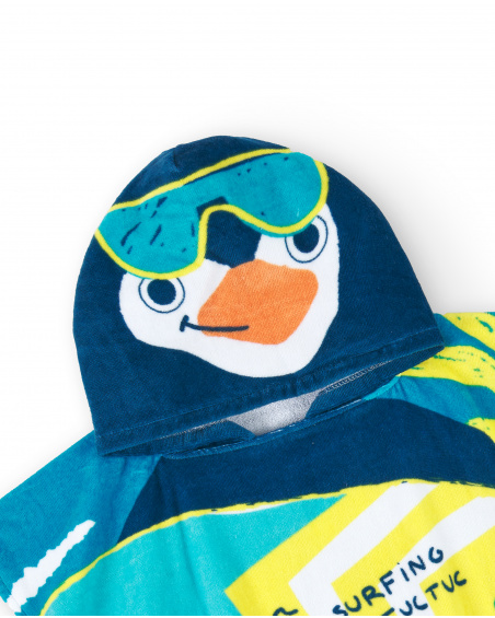 Serviette poncho garçon bleue Collection Laguna Beach
