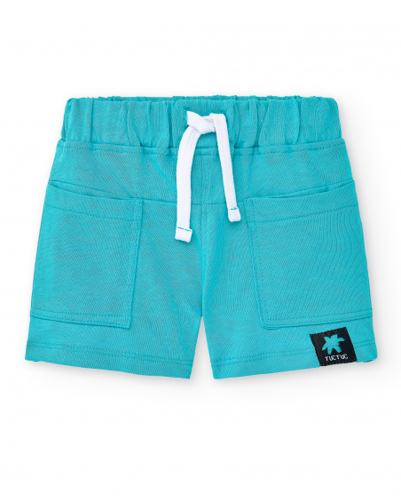 Bermuda en maille garçon bleu turquoise Collection Laguna Beach