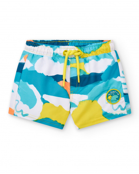 Maillot de bain bermuda garçon blanc Collection Laguna Beach