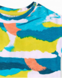 T-shirt garçon bleu blanc en maille Collection Laguna Beach