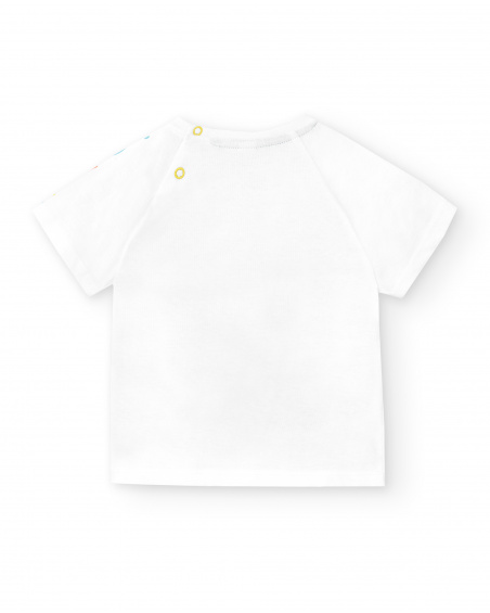 T-shirt garçon en maille blanc requin Collection Laguna Beach