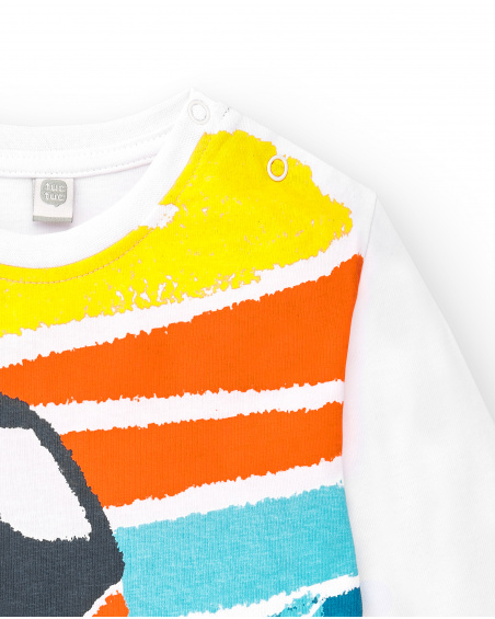 T-shirt long en maille blanc garçon Collection Laguna Beach