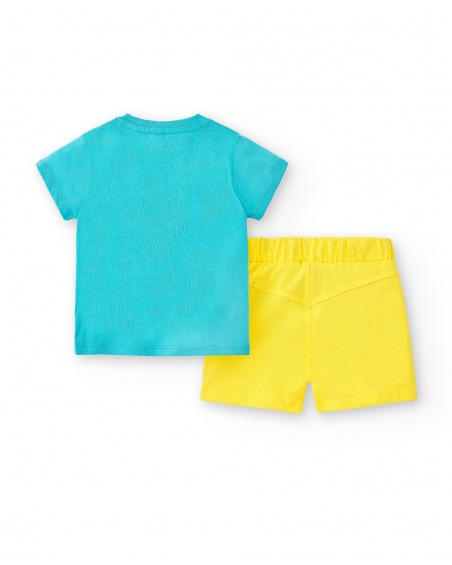 Ensemble tricot garçon jaune bleu Collection Laguna Beach