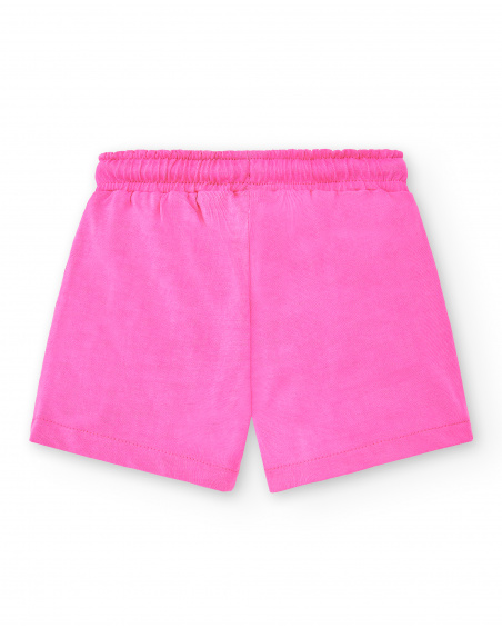Short fille fuchsia en maille Collection Laguna Beach