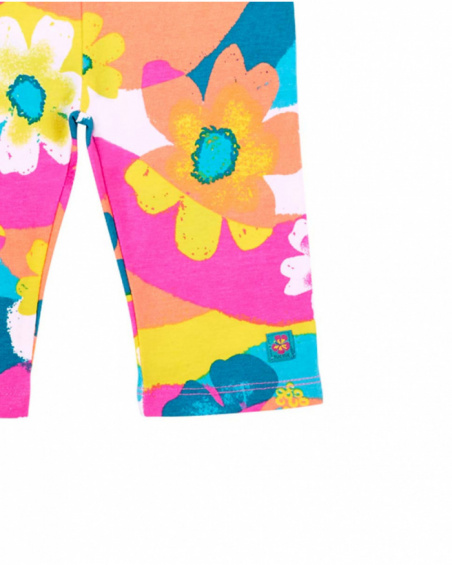Legging fille pirate imprimé fuchsia en maille Collection