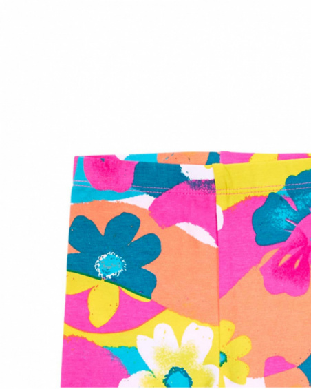 Legging fille pirate imprimé fuchsia en maille Collection