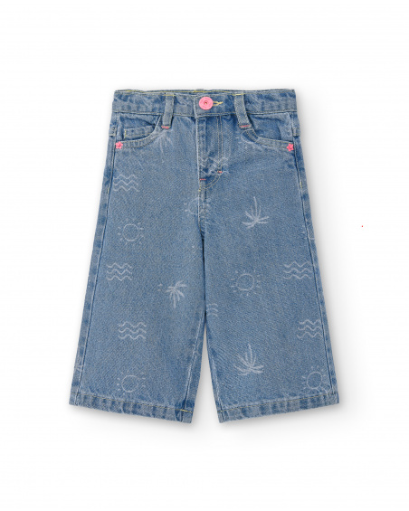 Pantalon en jean bleu fille Collection Laguna Beach