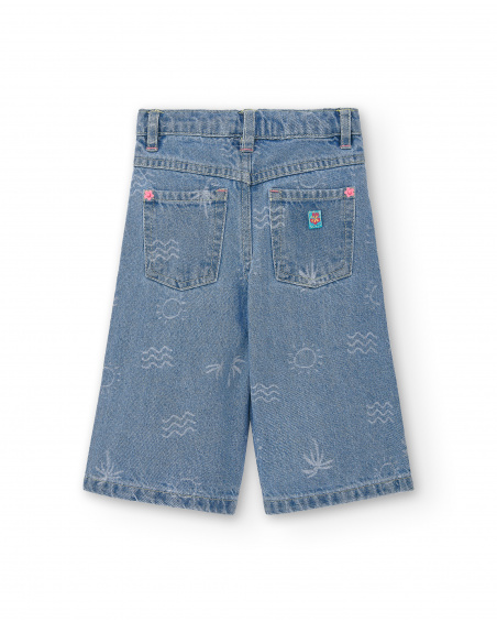 Pantalon en jean bleu fille Collection Laguna Beach