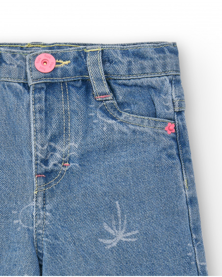 Pantalon en jean bleu fille Collection Laguna Beach