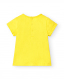T-shirt fille en maille jaune 'Laguna Beach' Collection Laguna