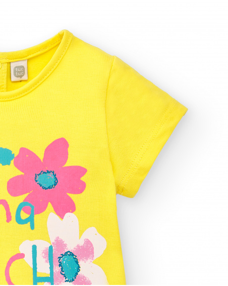 T-shirt fille en maille jaune 'Laguna Beach' Collection Laguna