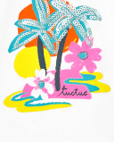 T-shirt fille en maille blanc Collection Laguna Beach