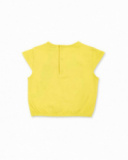T-shirt fille jaune en maille avec inscription Collection T-shirt fille jaune en maille avec inscription Collection