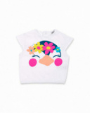 T-shirt fille pingouin blanc en maille Collection Laguna Beach T-shirt fille pingouin blanc en maille Collection Laguna Beach