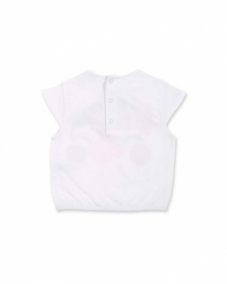 T-shirt fille pingouin blanc en maille Collection Laguna Beach
