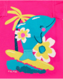 T-shirt fille fuchsia en maille à volants Collection Laguna T-shirt fille fuchsia en maille à volants Collection Laguna