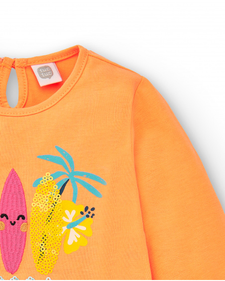 T-shirt long en maille orange fille Collection Laguna Beach T-shirt long en maille orange fille Collection Laguna Beach