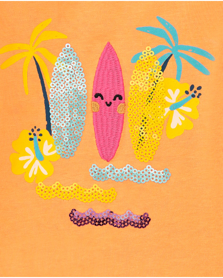 T-shirt long en maille orange fille Collection Laguna Beach T-shirt long en maille orange fille Collection Laguna Beach