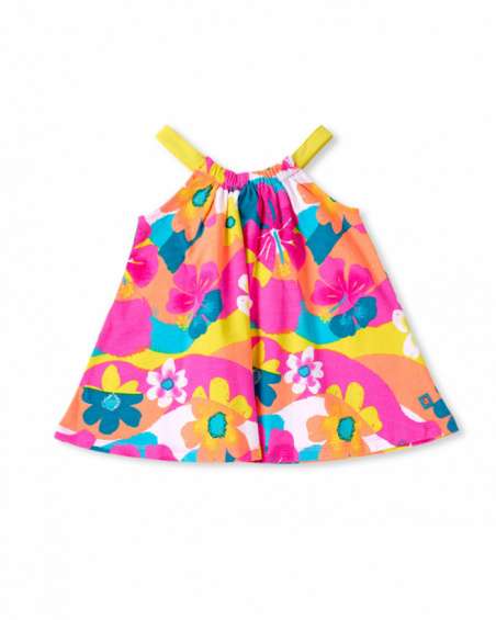Robe fille fuchsia en maille Collection Laguna Beach