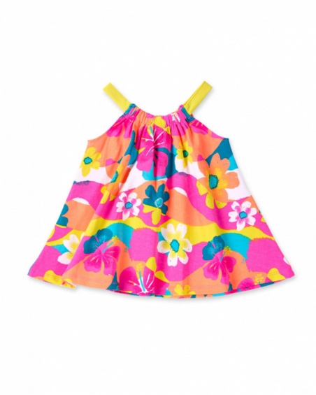 Robe fille fuchsia en maille Collection Laguna Beach